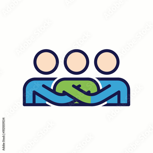 Teamwork Symbol: A symbolic representation of interconnected individuals, demonstrating unity and support