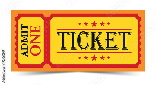 Retro admit one ticket in vintage style with bold border and classic typography. Ideal for cinema, concerts, events, raffles, parties, invitations, promotions, and entertainment admission design 