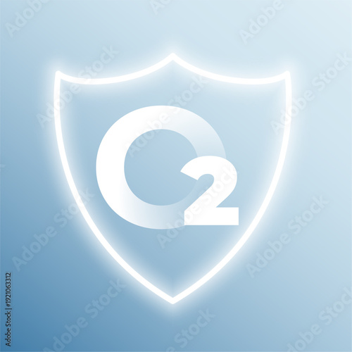 glowing o2 oxygen molecule protective shield design