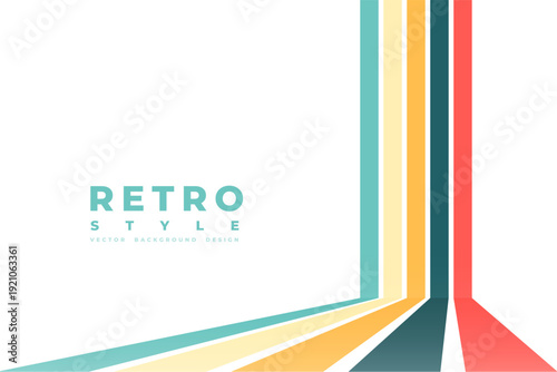 vintage style 70s perspective retro line background design