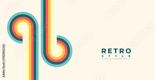 vintage style 70s retro stripe line backdrop for presentation