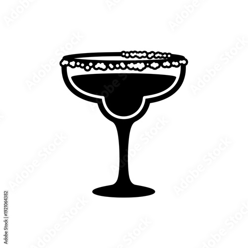 Black Silhouette of a Cocktail Glass.