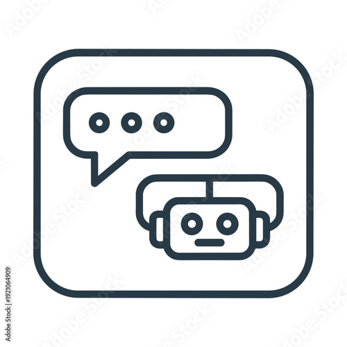 chatbot ai robot icon with speech bubble
