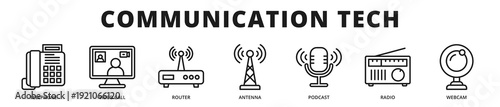 Professional banner presenting advanced communication technologies supporting realtime collaboration, digital transmission, and scalable connectivity infrastructure.