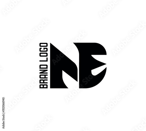Creative NE logo design. Letter NE logo design vector