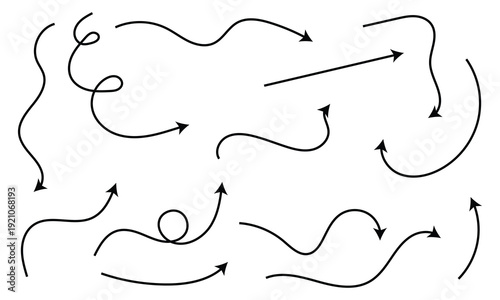 A collection of hand drawn arrows in various styles and directions for design and illustration purposes . Vector Illustration .EPS 10 .