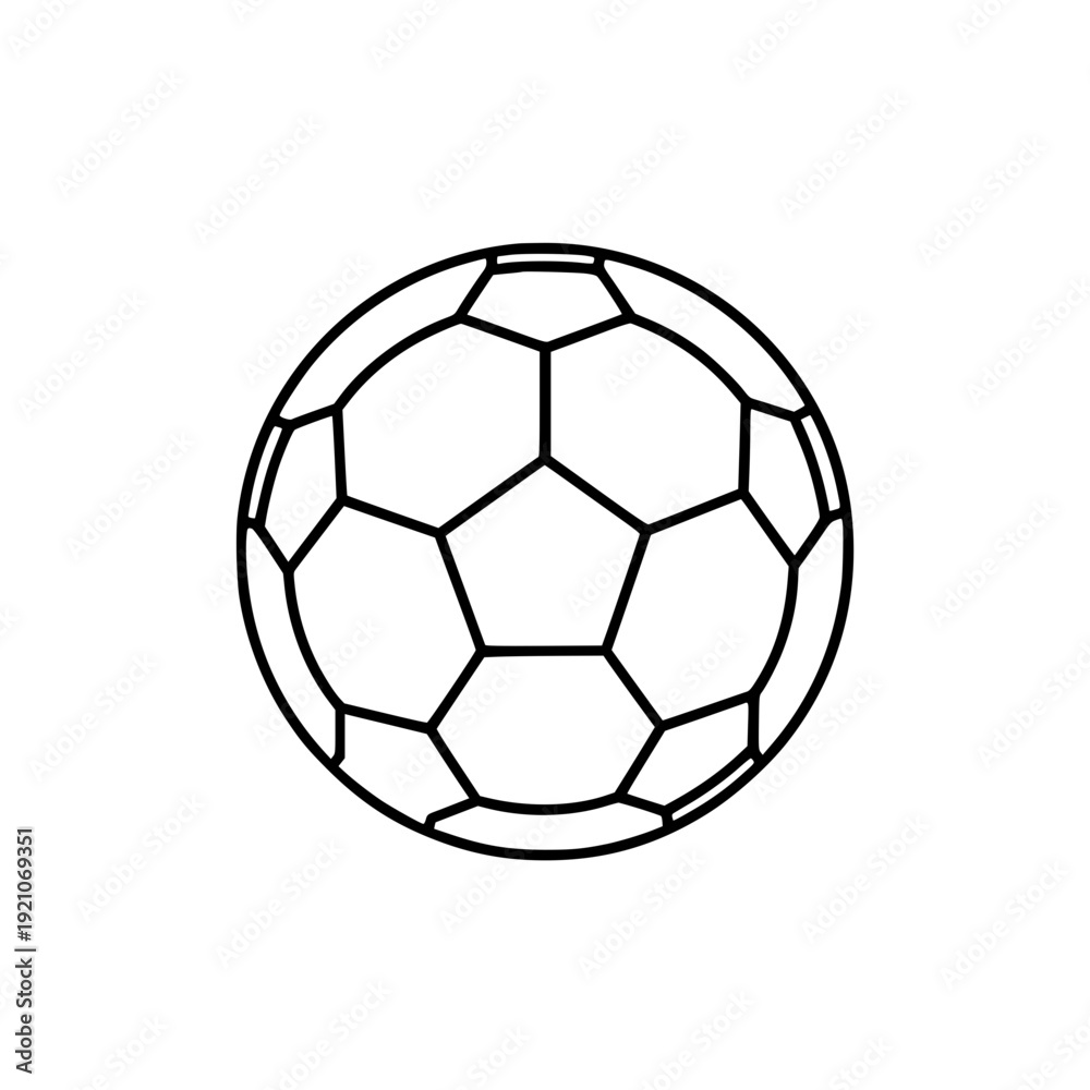Obraz premium Professional Soccer Ball Vector Illustration - Classic Football Line Art Icon