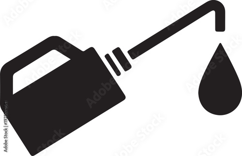 Fuel dispenser graphic illustration pouring a single drop of oil or gasoline