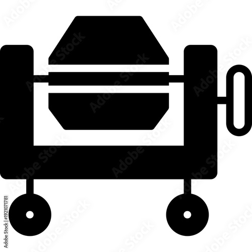 concrete mixer icon illustration design with solid