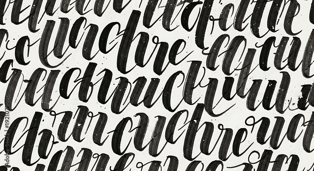 Fototapeta premium Elegant cursive handwriting sample showcasing varied alphabet letters and artistic flourishes
