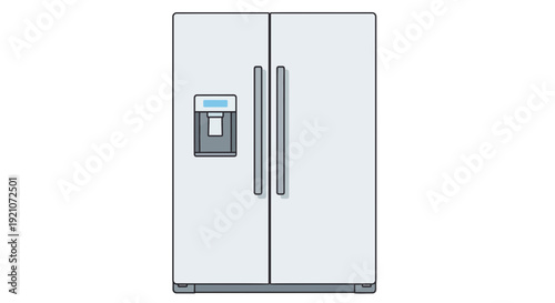 Modern Side-by-Side Refrigerator with Water Dispenser, Kitchen Appliance
