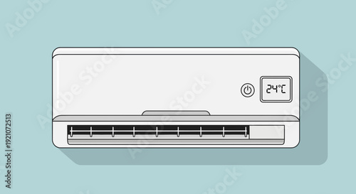 Modern Split System Air Conditioner Unit with Digital Display