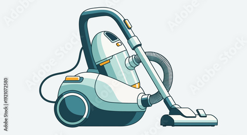 Modern vacuum cleaner, household appliance illustration, cleaning equipment, isolated on white background