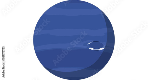 Neptune Planet, Solar System, Astronomy, Space, Blue Gas Giant, Vector Illustration
