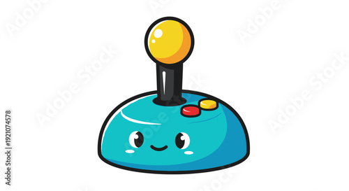Smiling Cartoon Game Controller Character.