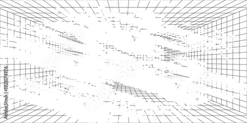 Net texture pattern on white background. Net texture pattern for backdrop and wallpaper. Realistic net pattern with black squares. Geometric background, vector illustration