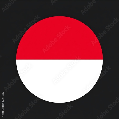 Red and white horizontal bicolor within a circle against a dark gray background. Simple color field aesthetic Free Download Red and white horizontal bicolor within a circle against a dark gray background. Simple color field aesthetic - GFXLoad