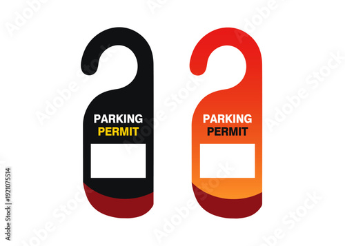 Parking Permit Car Mirror Hanger Template. Customizable Template for Vehicles, Reserved Parking, Event Passes, and Access Control. Perfect for Offices, Apartments, Hotels, and Businesses