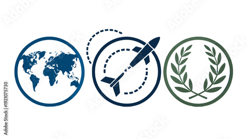 Global security concept icons illustration.