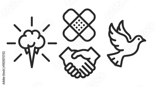 Unity and Support through Illustration: A symbolic illustration showcasing elements of community, healing, and hope.