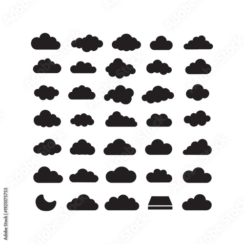 Vector illustration set of hats and mustache icons featuring cartoon sun and rain weather symbols in a seamless design collection