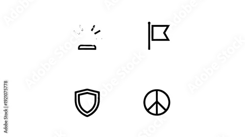 Four unique and symbolic icons in a set.
