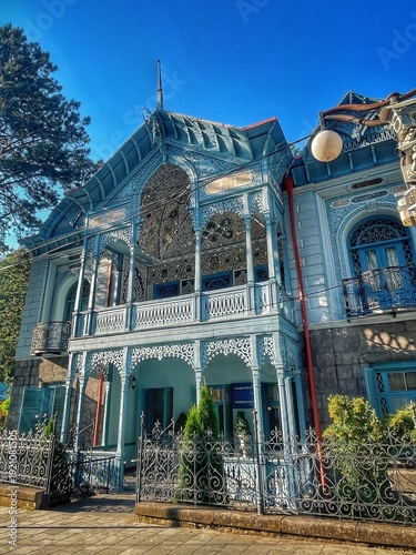 Bild auf Leinwand 19th century wooden Palace of the Persian Consul Mirza Riza Khan in Borjomi, Georgia, built in oriental style and now operating as a hotel