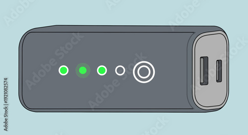 Portable Power Bank with USB Ports and LED Indicator Lights