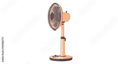 Retro Pedestal Fan with Adjustable Height and Speed Controls
