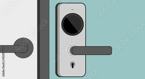 Smart Door Lock with Keypad and Handle, Modern Security Technology