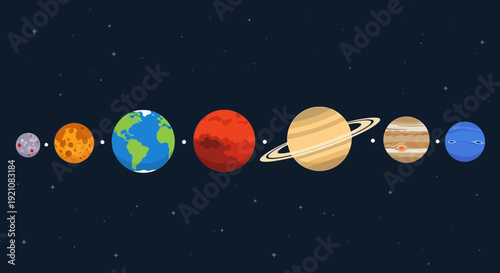 Solar System Planets Lined Up In Space