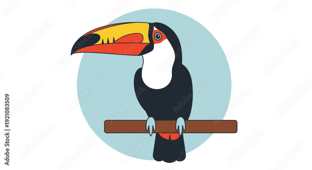 Obraz premium Toucan Bird Illustration - Tropical Wildlife Jungle Animal