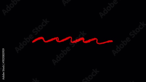 Red Brush Underline Loop for Title Emphasis. 4K Video