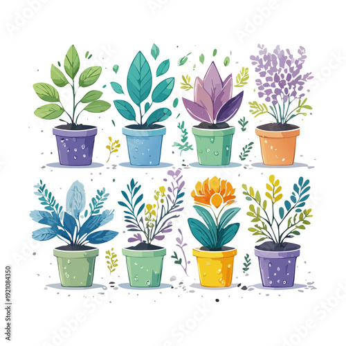 Orange Gerbera Daisy Plant Illustration Set in Colorful Pot for Summer Garden Party and Vibrant Floral Design Element