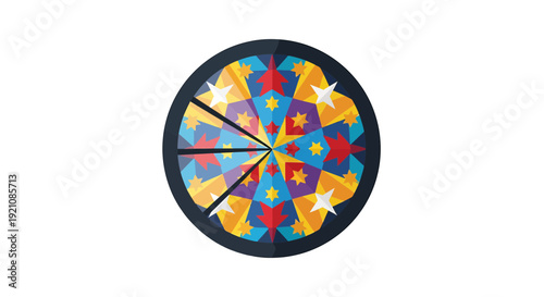 Colorful Round Dartboard with Vibrant Design.