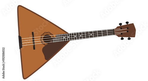 Traditional Russian Balalaika Folk Music Instrument Isolated on White