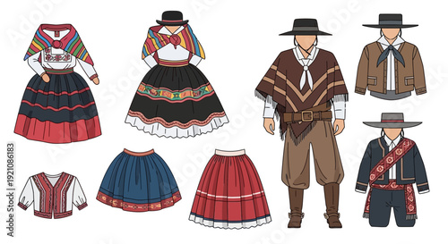 Traditional South American Folk Costumes: Gaucho, Andean Women's Dresses, Skirts