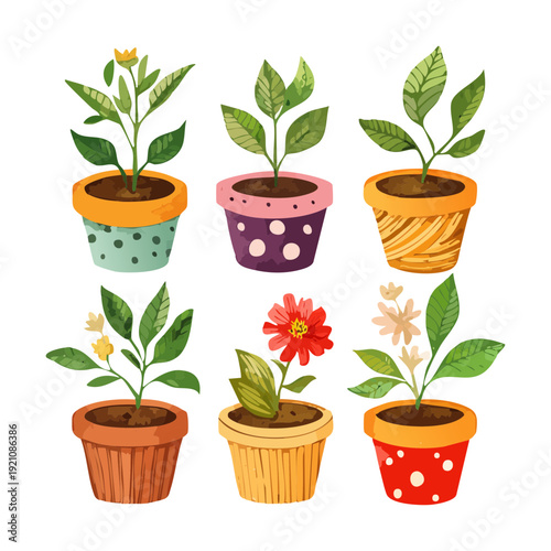 Bright Orange Daisy And Summer Garden Plant Illustration Set In Classic Red Pot For Vibrant Outdoor Spaces