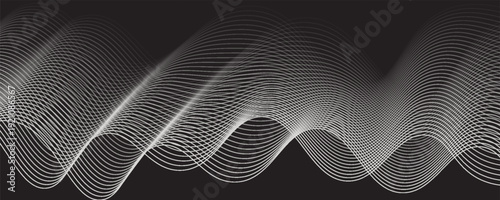 Fotografía abstract simple black white blend line on black can be used background