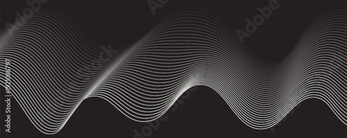 Cuadro en lienzo abstract simple black white blend line on black can be used background