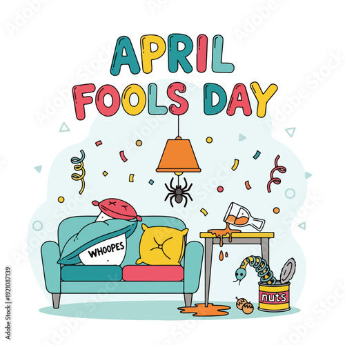 April Fools Day Celebration with Colorful Mess