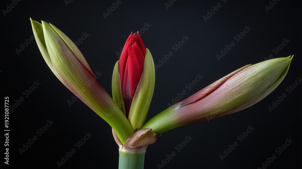 Obraz premium Amaryllis flower buds emerging