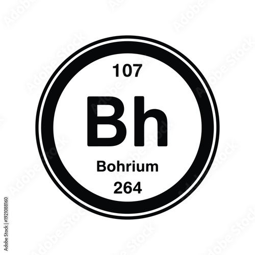 Vector illustration icon bohrium chemical element icon with atomic number and mass