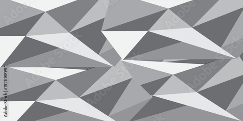 White triangle geometric pattern background, Geometric background made of triangles, Abstract geometric background. Vector 3d illustration