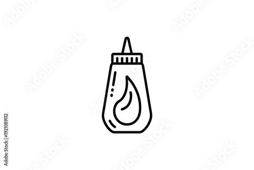 A simple line drawing of a baby's feeding bottle on a white background.
