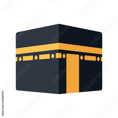 Kaaba vector clipart illustration for Hajj and Ramadan Islamic pilgrimage design
