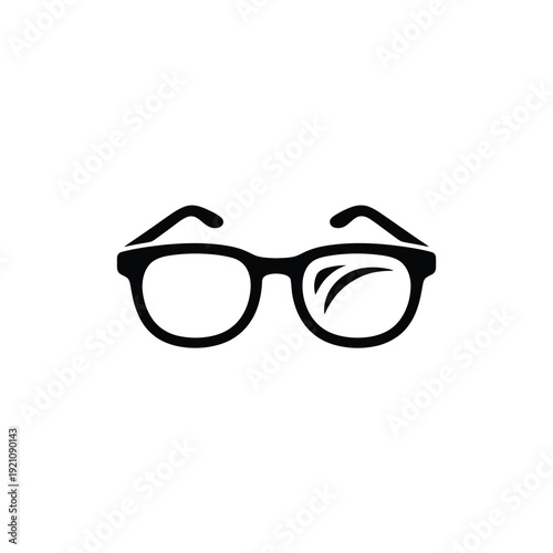 A simple black and white illustration of a pair of glasses on a white background.