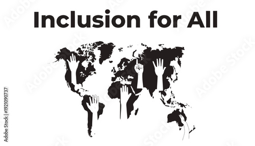 Global unity with diverse hands raised together