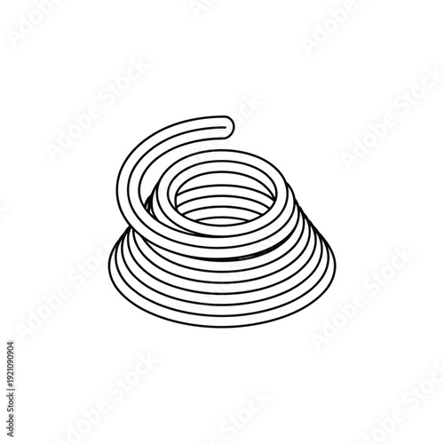 A simple black and white line drawing of a coiled spring on a white background.