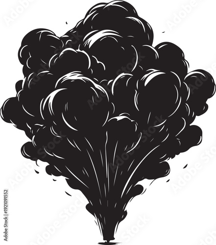 A cluster of hot air balloons floating together in a stylized illustration Vector
